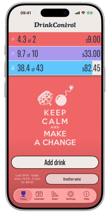 DrinkControl Today tab